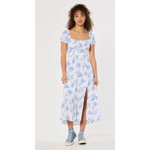 Hollister Floral‎ Midi Milkgirl Dress Womens Small Smocked Romantic Cottagecore
